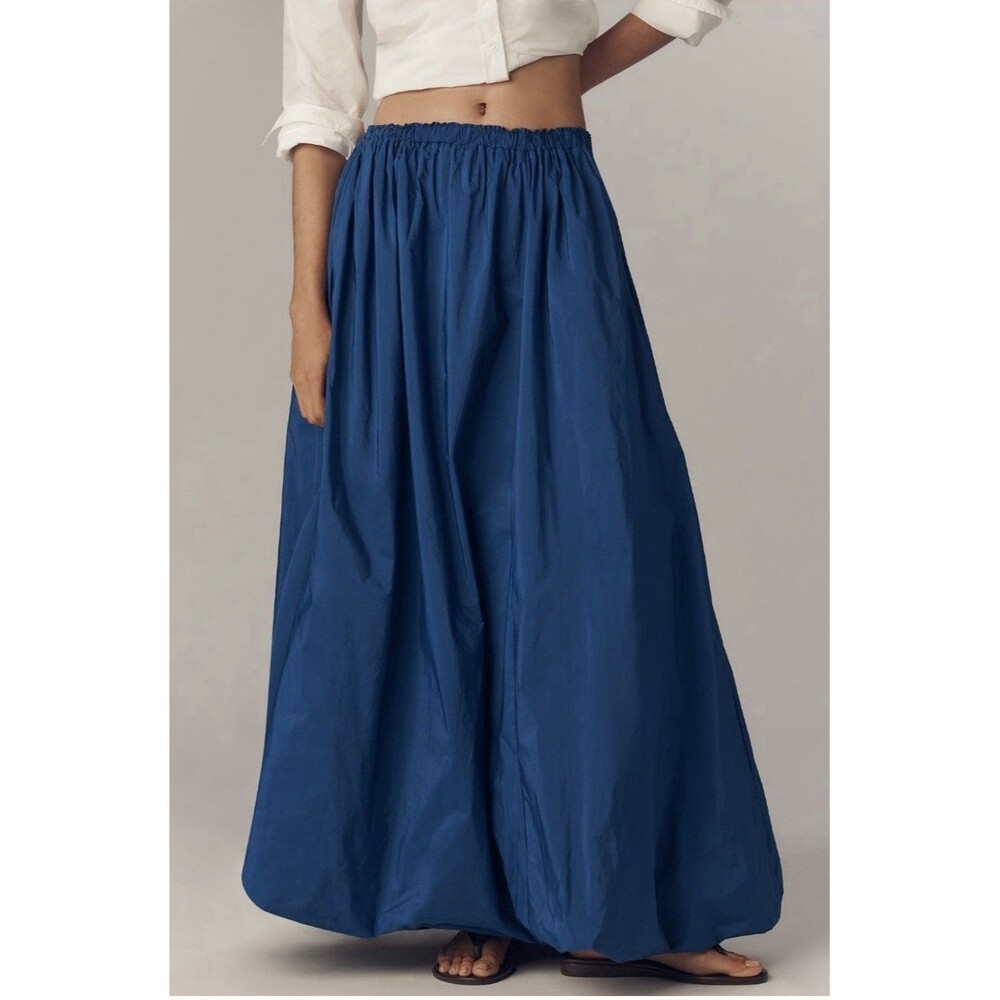 Anthropologie Royal Blue Bubble hem Maxi Skirt - Picture 2 of 14